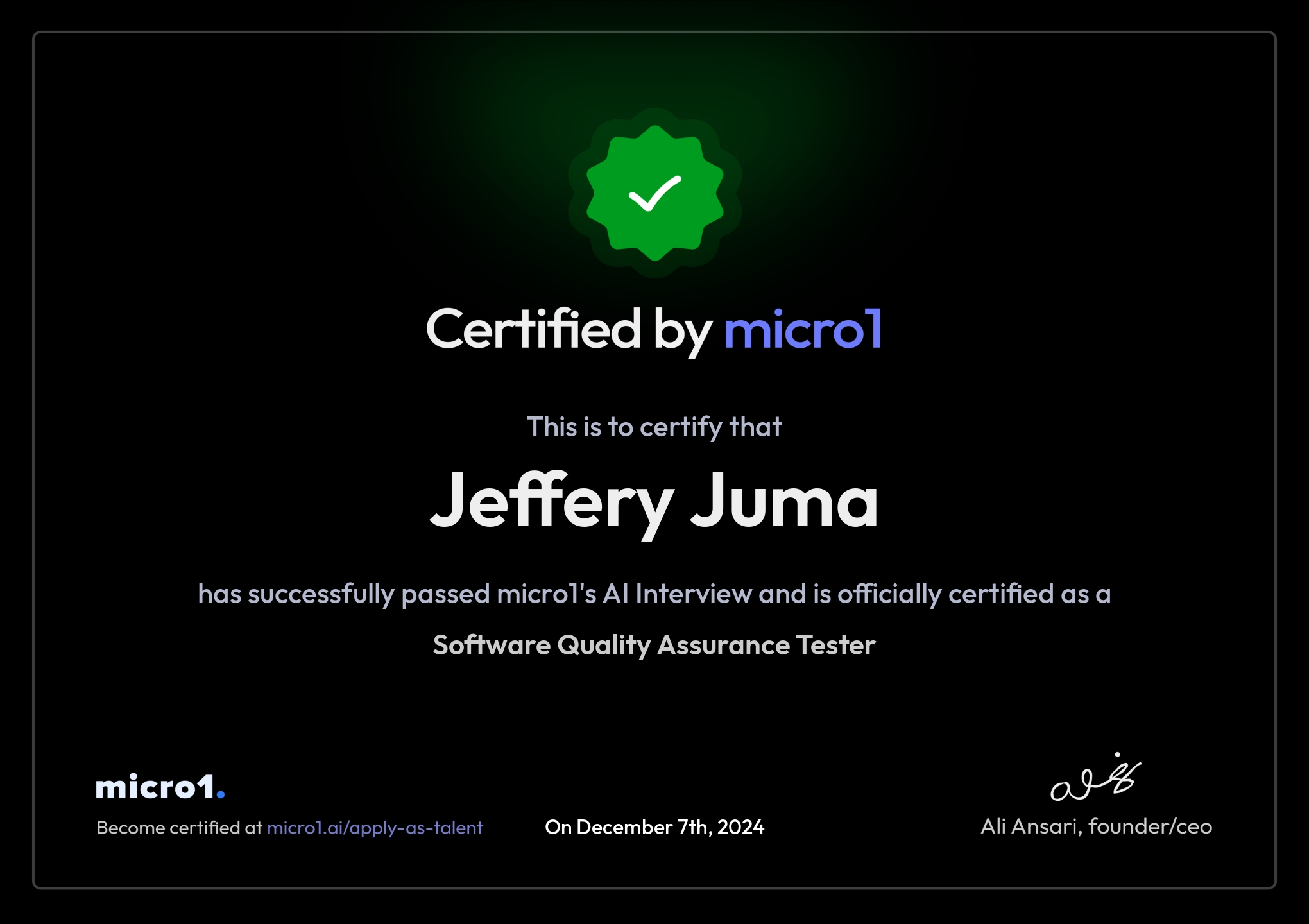 Jeffery Juma - Software QA Engineer | Manual, Functional & API Testing ...