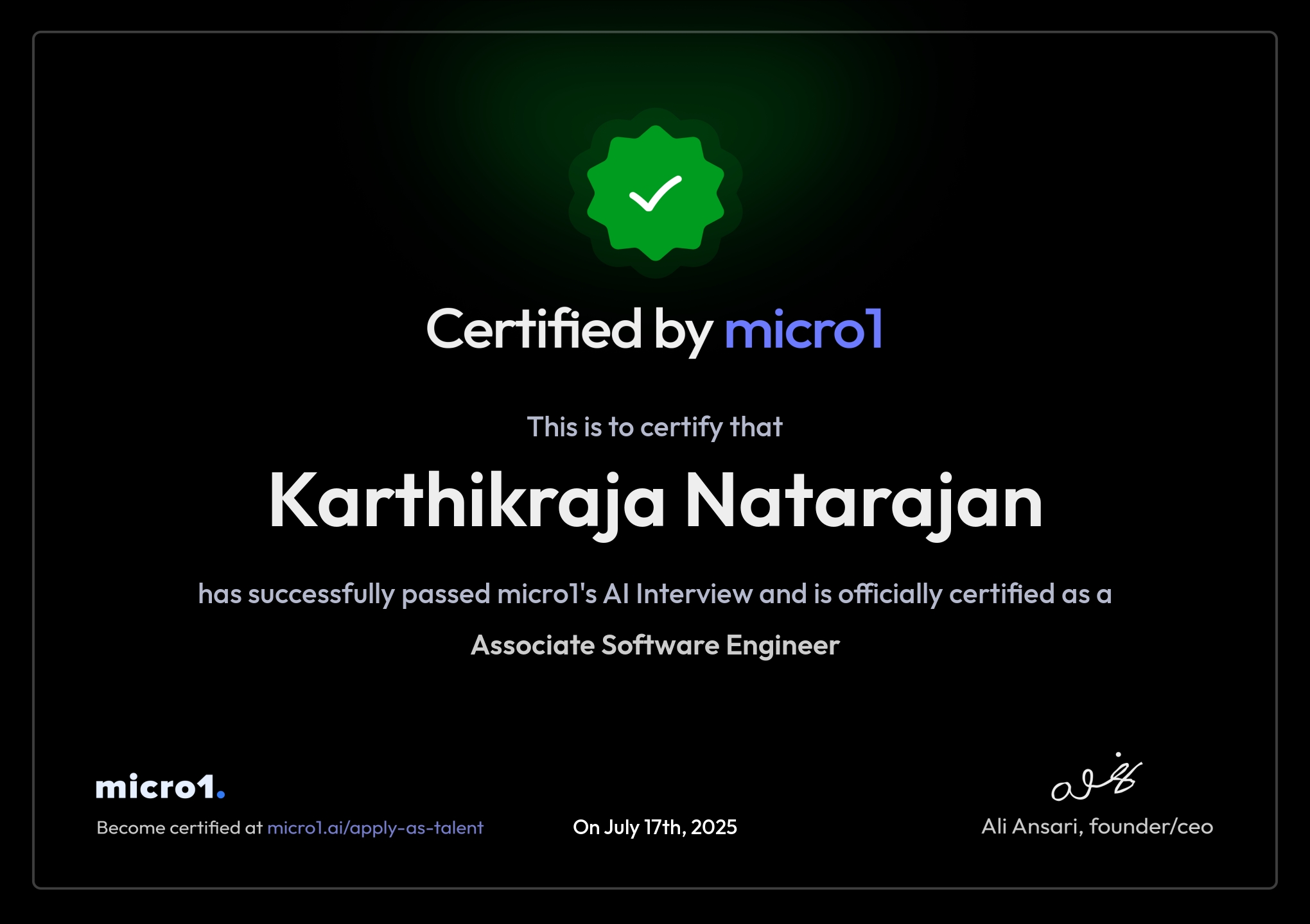 Karthik Raja - Full Stack Developer | Micro1 Certified | Passionate ...