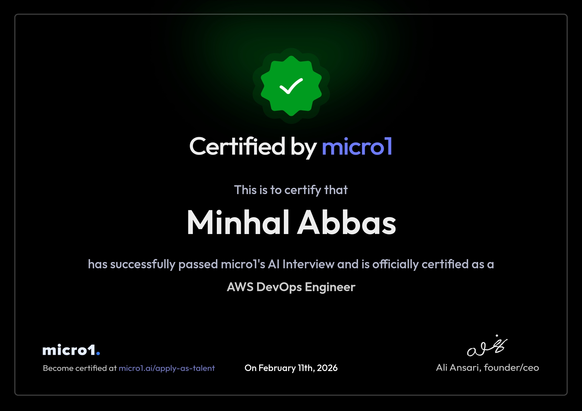 Minhal Api Minhal Abbas - Amazon Web Services (AWS) | LinkedIn