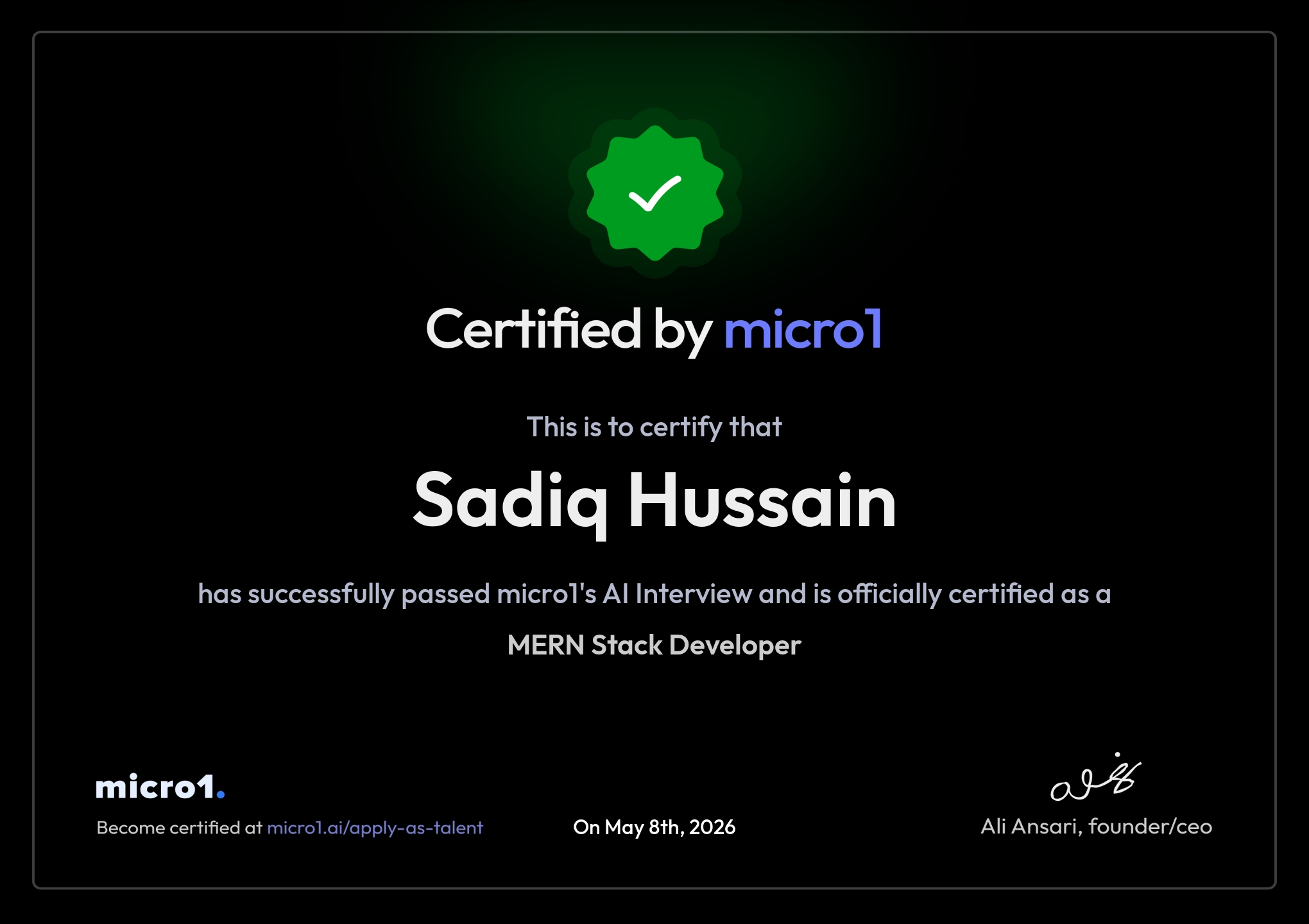 Sadiq Ac Sadiq Hussain - Senior Full Stack Developer | MERN Stack Specialist ...