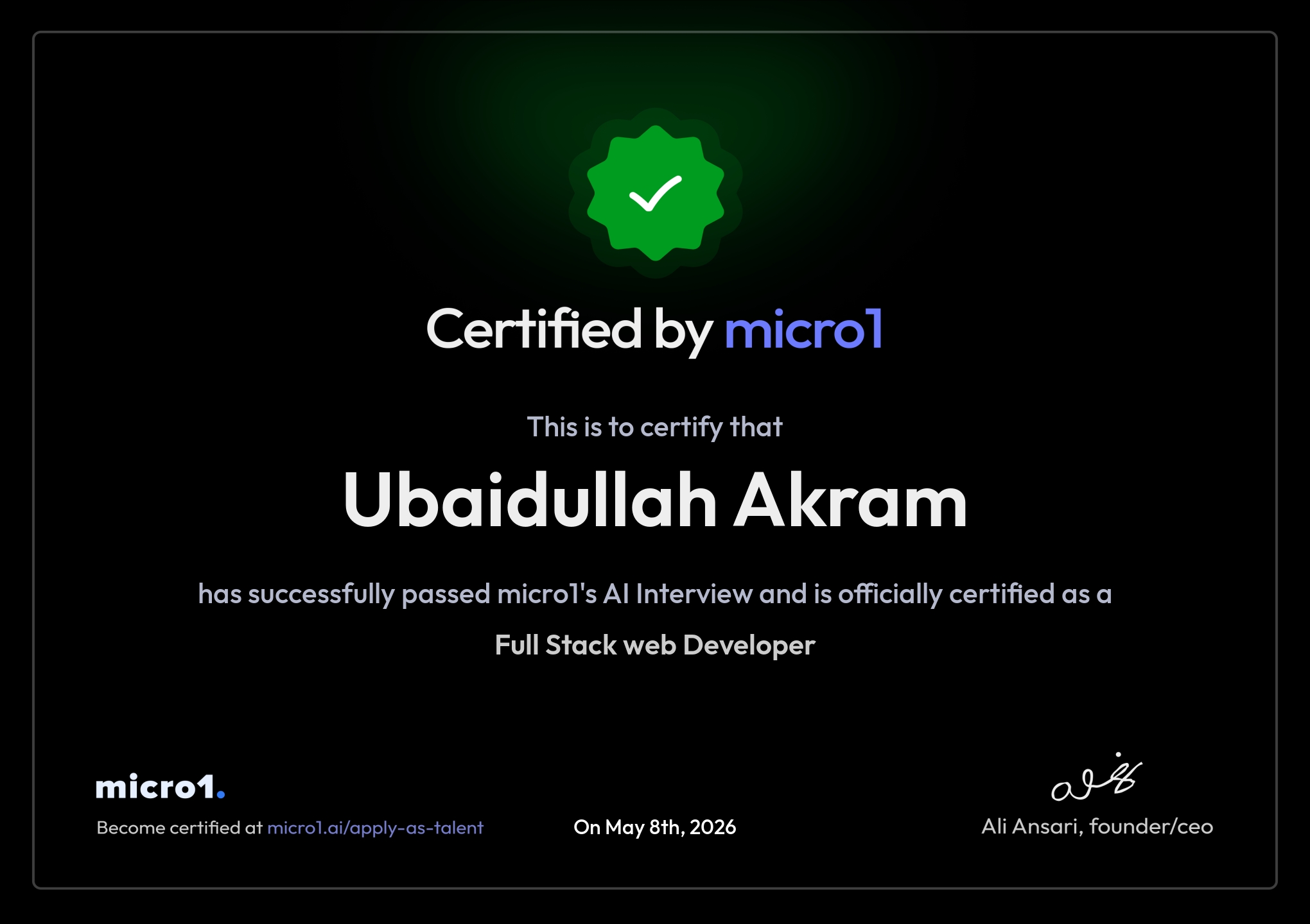 Ubaid Ullah Akram - React · Next.js · Node.js · Flutter | Full Stack ...